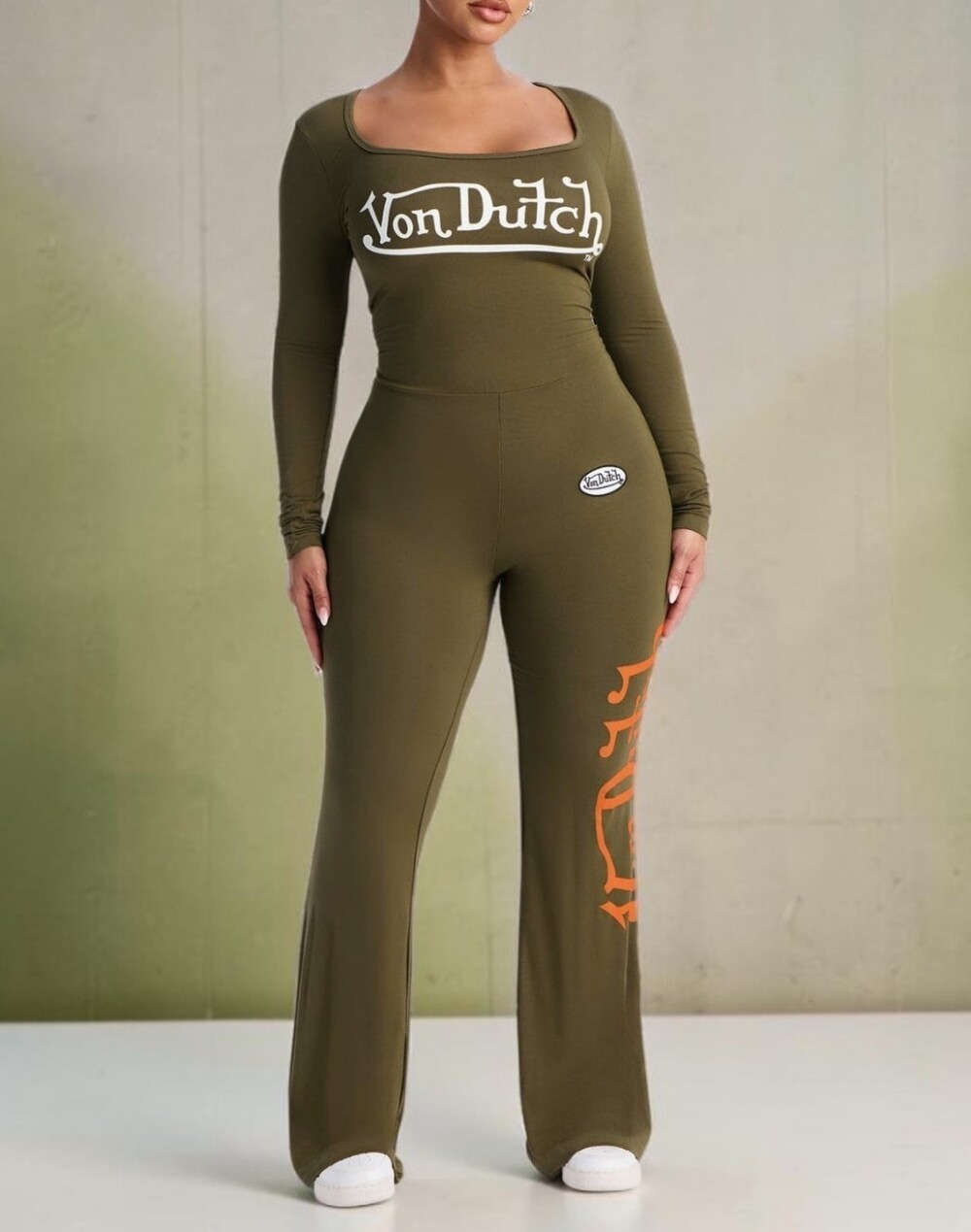 Von Dutch Babe Flare Leg Jumpsuit